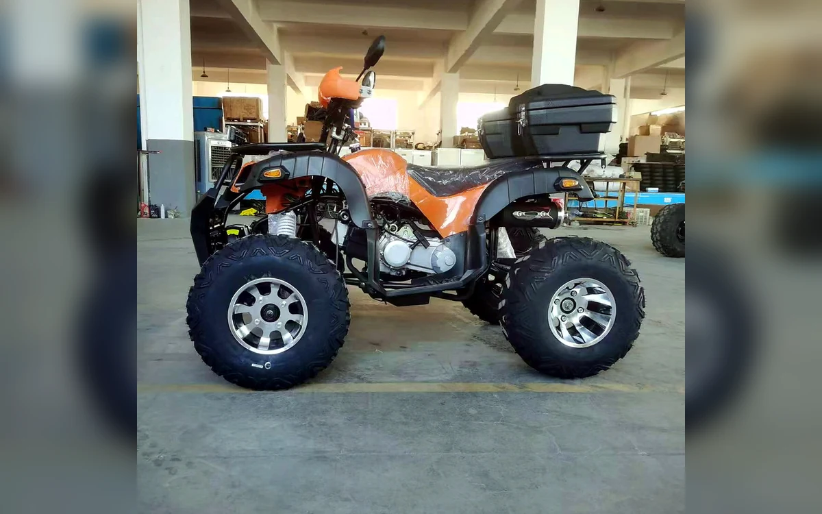 Huajia 200cc Devil Eye ATV - ATV by Huajia Machinery. The Huajia 200cc Devil Eye ATV is a utility four-wheeler equipped with front and rear luggage boxes angle 5