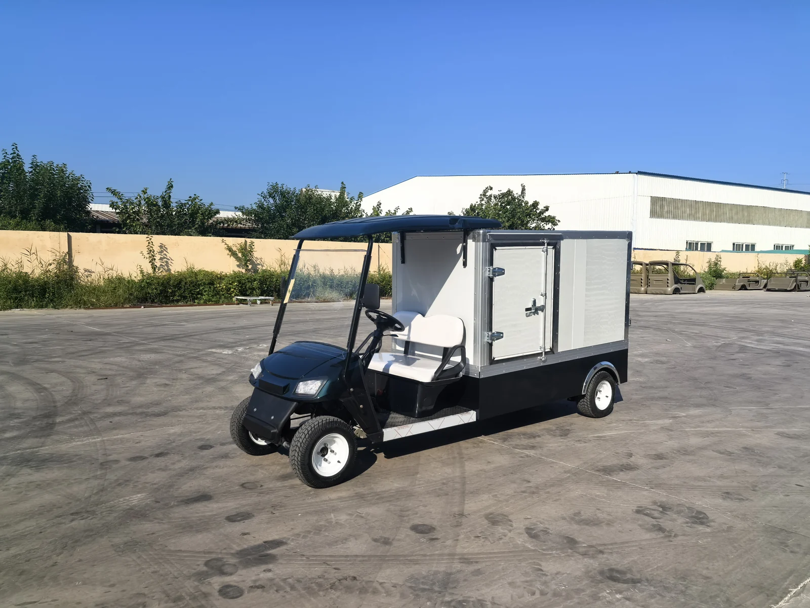 Huajia Enclosed Box Cargo Electric Utility Buggy - Cargo Utility Vehicle by Huajia Machinery. The Huajia Enclosed Box Cargo Utility Buggy is engineered for institutional, hos