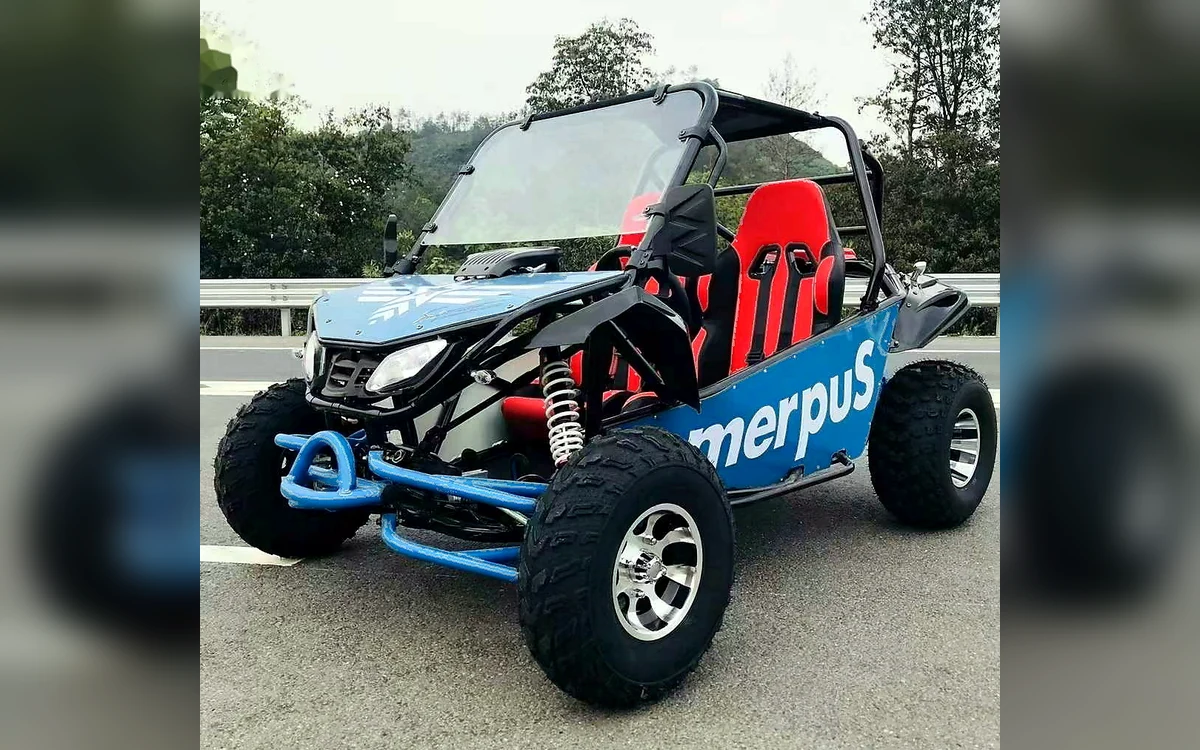 Huajia 200cc Multi-Color Go-Kart - Go-Kart by Huajia Machinery. The Huajia 200cc Multi-Color Go-Kart is a lightweight off-road recreational vehicle for scenic areas angle 2