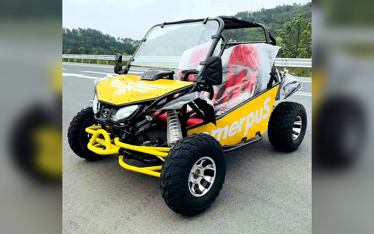 Huajia 200cc Multi-Color Go-Kart - Go-Kart by Huajia Machinery. The Huajia 200cc Multi-Color Go-Kart is a lightweight off-road recreational vehicle for scenic areas angle 5